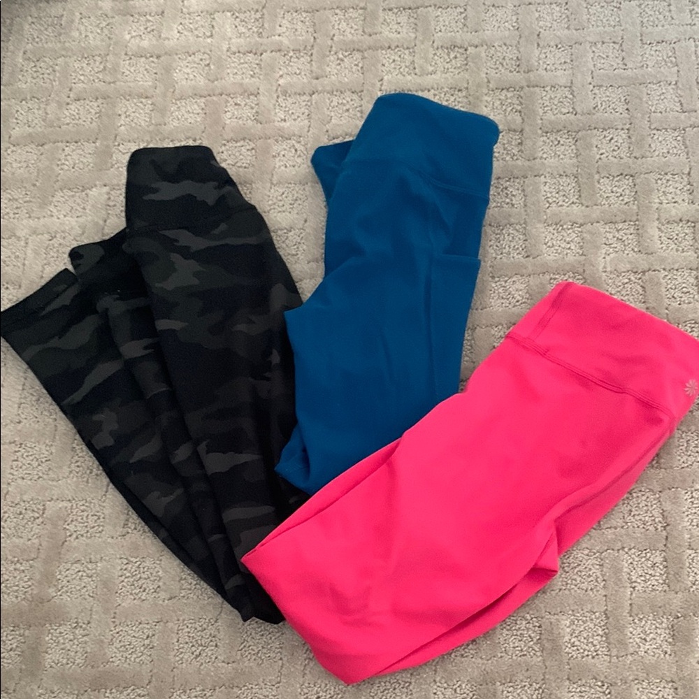 Athleta Girls Leggings, set of 3, Medium